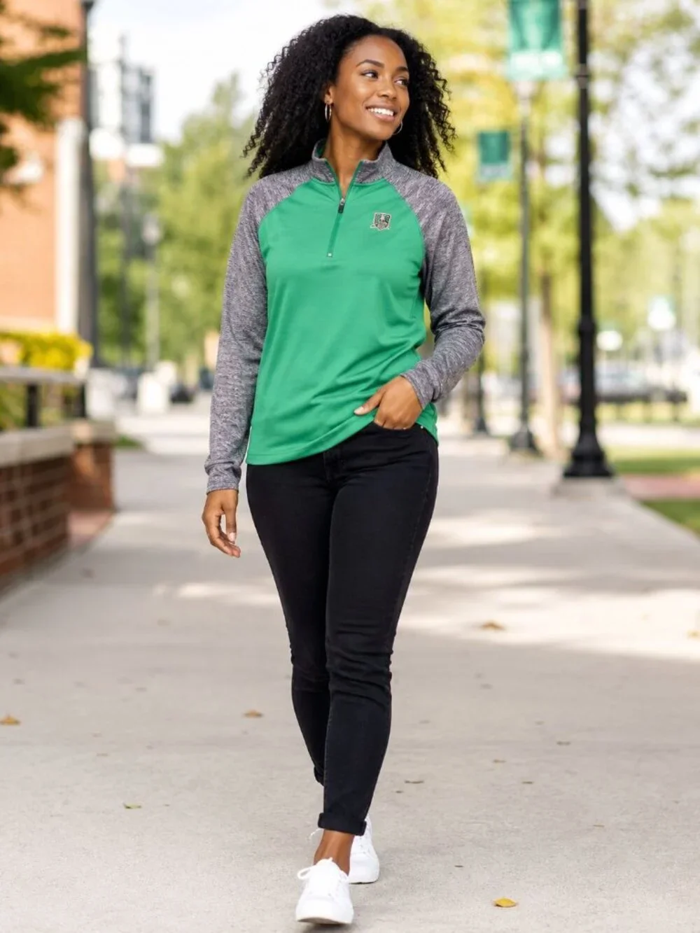 Under Armour Notre Dame Fighting Irish 1/4 Zip Pullover Green Size L - Picture 1 of 9